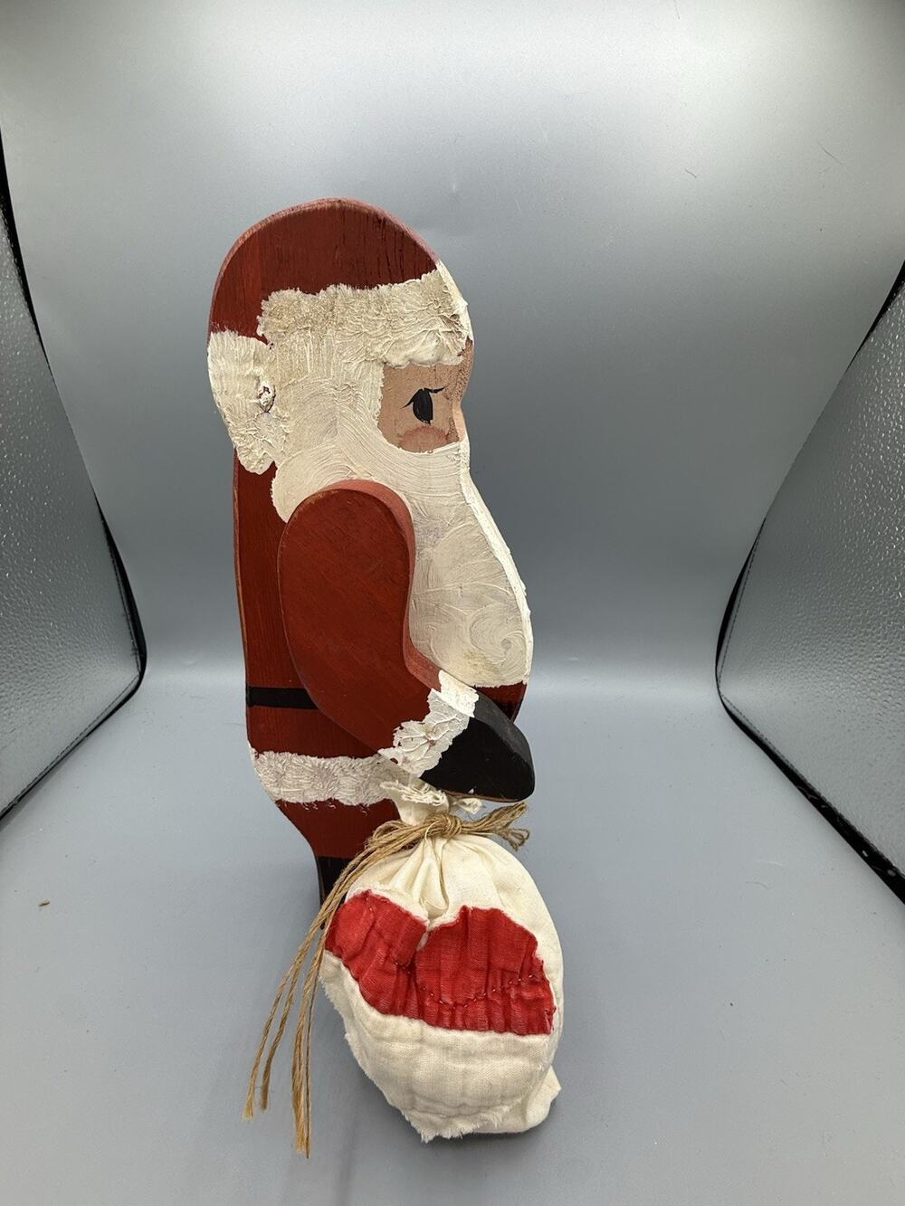 Vintage 1989 Barb Butler Signed Folk Art Wood Santa Claus Primitive Christmas